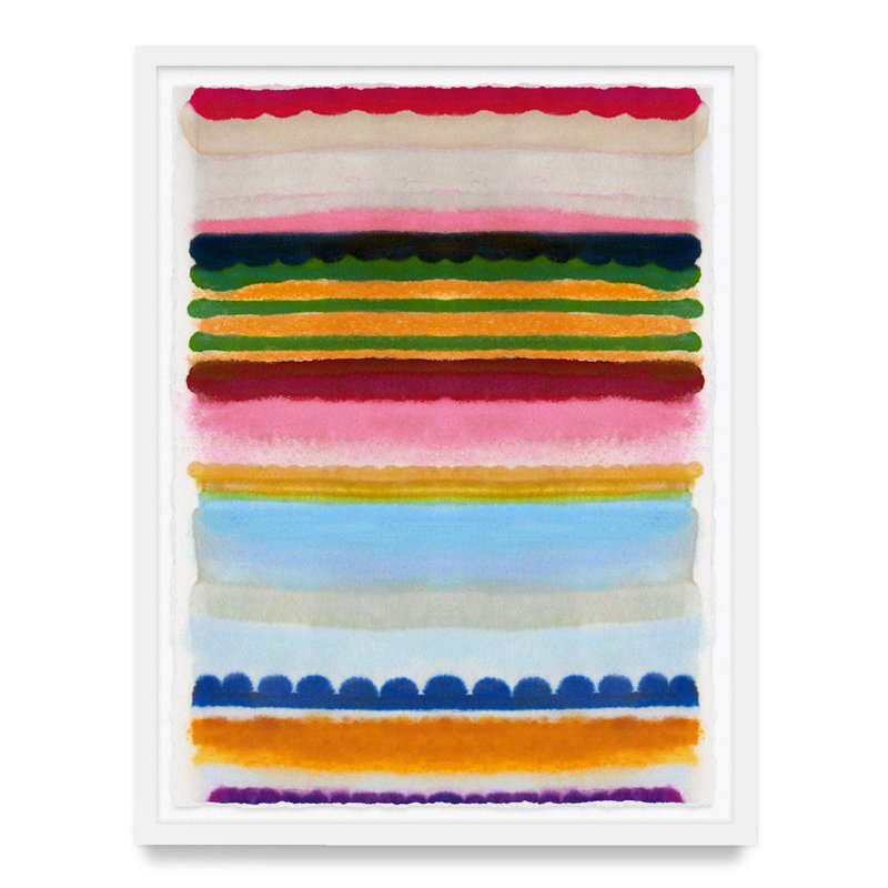 Heartbeat Stripe By Kristi Kohut, White Wood, 48" H x 36" W