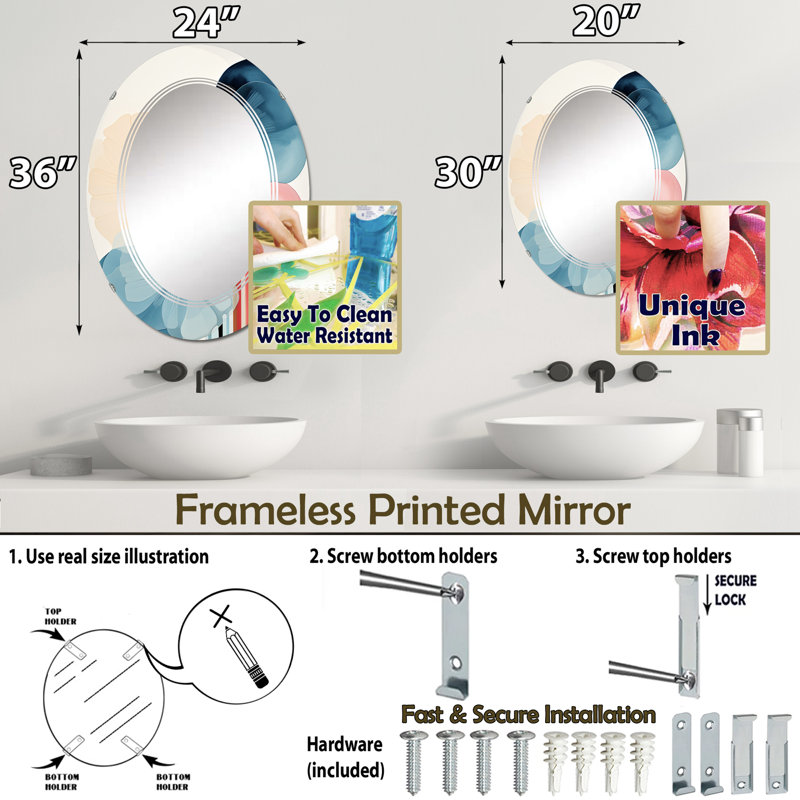 Miroir mural Fujita, 36 po x 24 po