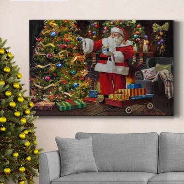 The Holiday Aisle® Santa Claus Poster Christmas Decorations Indoor Cool  Painting Canvas Wall Art Modern Picture For Living Room Decor New Year Gifts  On Canvas Painting