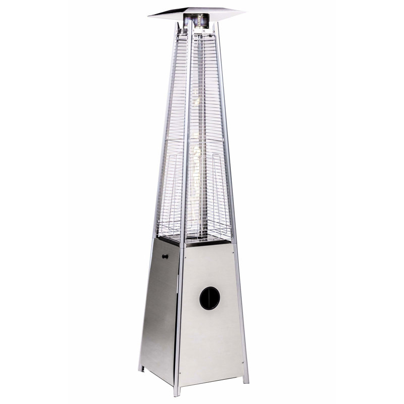 Chaufferette tubulaire en verre de quartz en acier inoxydable 40000Btu, enchantement de la flamme visuelle, réglage de la chaleur variable, roues pour plus de facilité