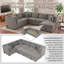 108.6"Chenille  Sectional Sofa U-Shape  Light Grey