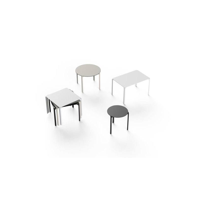 Quartz Dining Table, White, 27.25" W x 27.25" L