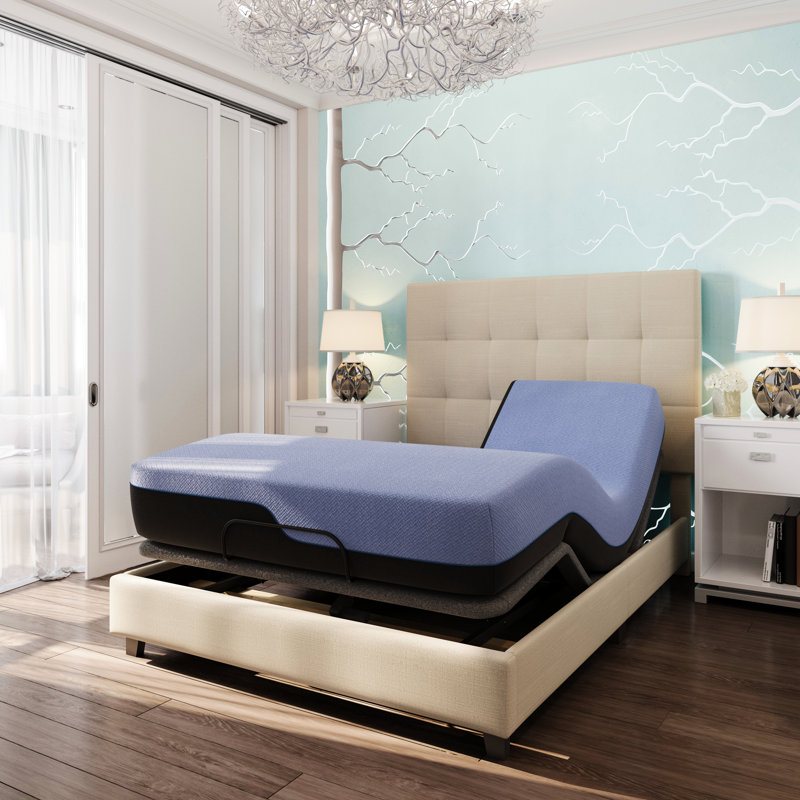 Base réglable avec matelas en mousse de 12 po - mousse de soutien à la longévité, couche de confort pour les pieds de taille grand