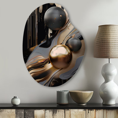 Garbo - Abstract Marble Pear Shape Irregular Metal Wall Decor