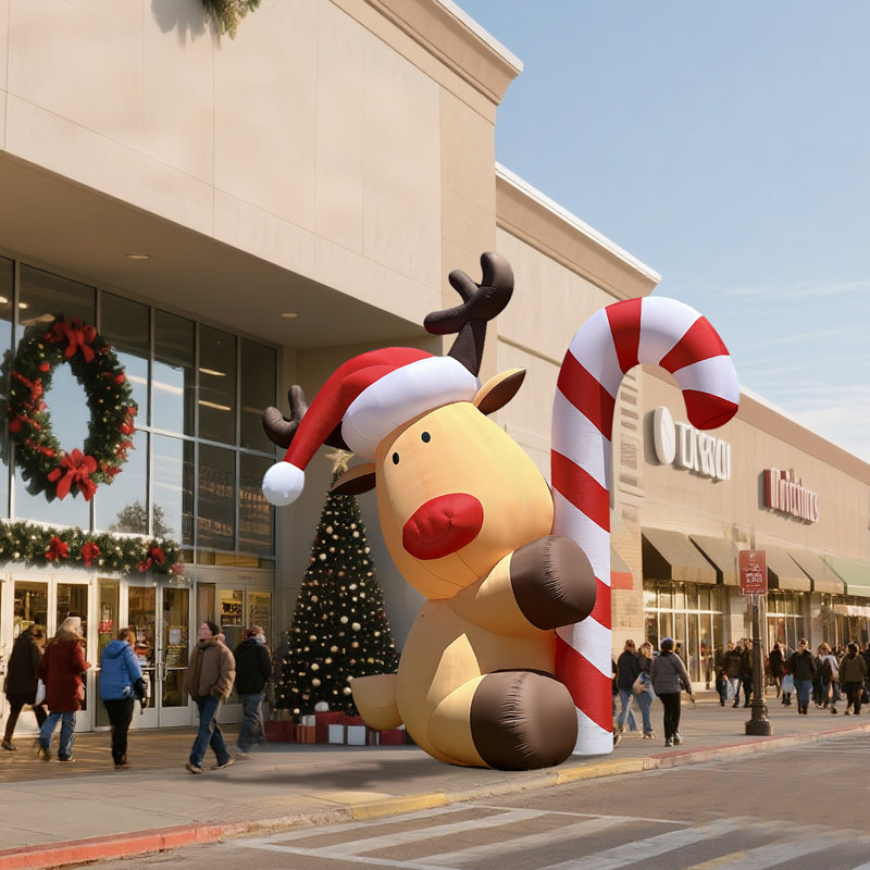 Décoration de Noël gonflable pour fêtes et événements de Noël Wellcomer, H 240 po x l 132 po x P 124 po
