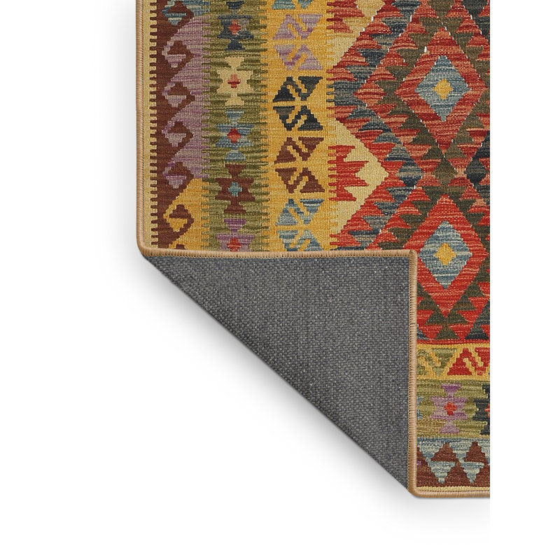 Tapis gris/rouge/crème contemporaine, Rectangle 4 pi x 6 pi