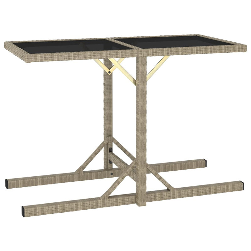 Ensemble bistro rectangulaire pour 2 personnes, Noir, Beige