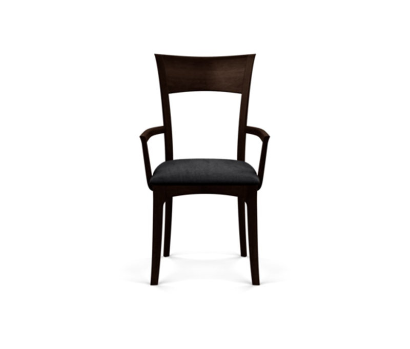 Ingrid Upholstered Arm Chair, Smoke Cherry, Microseude Onyx