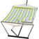 Double Outdoor Hammock with Stand, 204 KG Heavy Duty Portable Hammock with Soft Pillow & Padding, Foldable Hammock for Indoor, Patio, Backyard and Garden Use,Yellow Rainbow Rtripes
