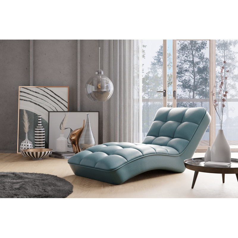 Fretwell Upholstered Chaise Lounge, Blue