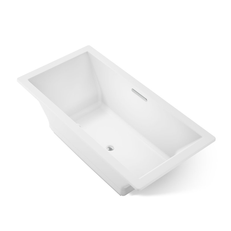 Baignoire de massage à bulles avec drain central 72 "x 36" avec drain central, Blanc