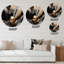 Or et marbré noir Euphoria II - marbre abstrait, art mural rond en métal-88628778