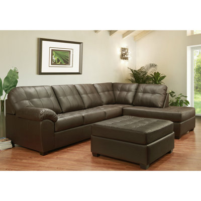 Canapé modulaire faisant face à la droite avec repose-pieds de 124 po de large Yarber
