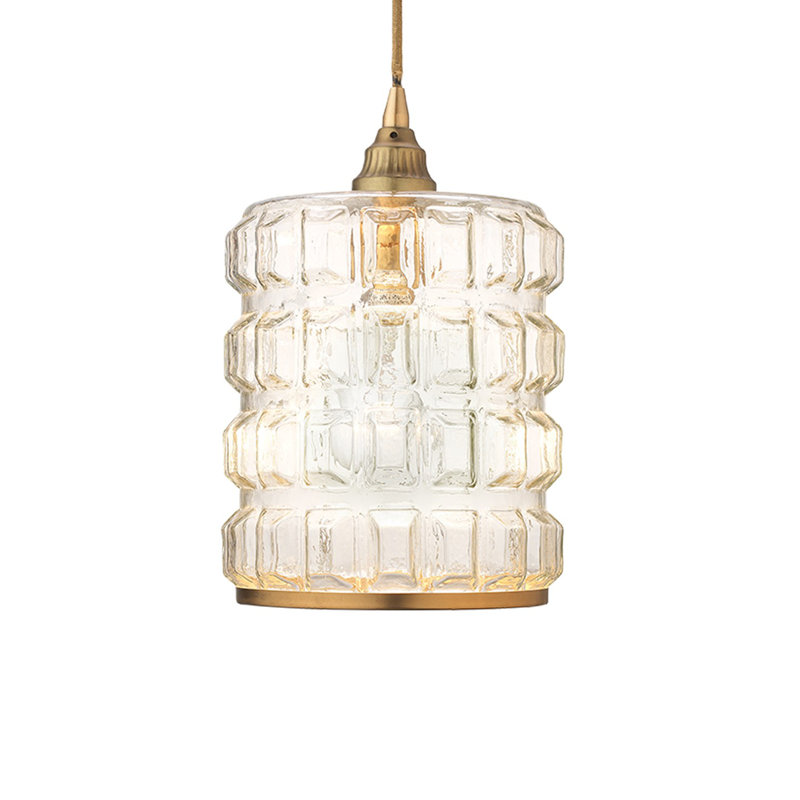 Luminaire suspendu cylindrique à 1 lumière Madison, Laiton
