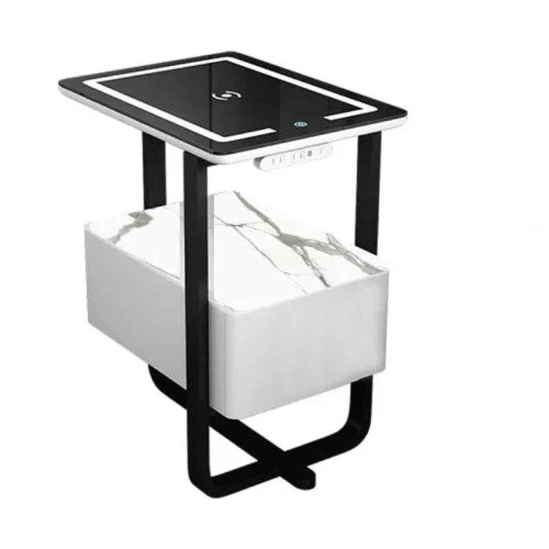 Nakish Side Table Comfortable Nightstands Bedroom Drawers, Black/Orange