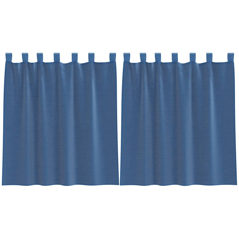 Semi Sheer Curtain Pair, Royal Bue, 140cm Width x 140cm Drop