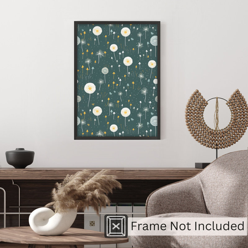 «Botanical Dendelion Flowers IX Cottage», reproduction d'art non encadrée