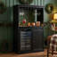 Armoire à vin 63 po avec réfrigérateur, tiroir et porte-verre H 63 po
