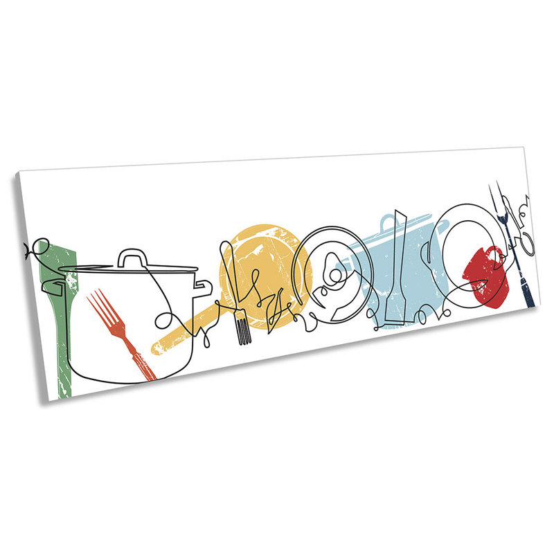 Cooking Utensils Kitchen Panoramic - Wrapped Canvas Panoramic Print, 40.64cm H x 121.92cm W