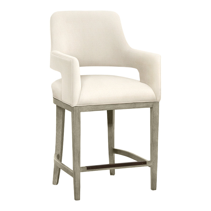 Tabouret de bar et de comptoir Josie, Amande chamois, Tabouret de comptoir (siège d'une hauteur de 26,5