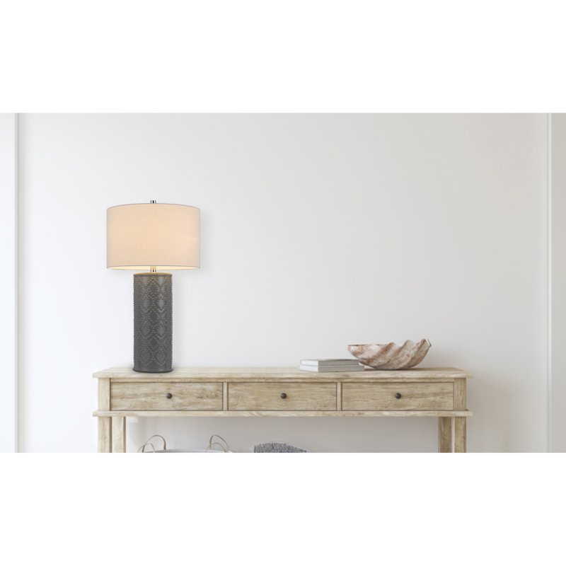 Ensemble de 2 lampes de table en céramique Castine, fini gris ardoise, hauteur 72,4 cm (28,5 po).
