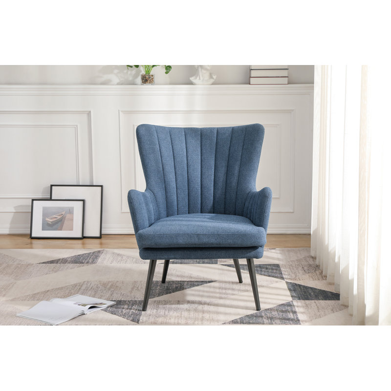 Leib Upholstered Armchair, Blue Polyester