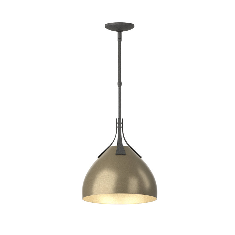 Summit 1 - Light Single Dome Pendant, Soft Gold, Natural Iron