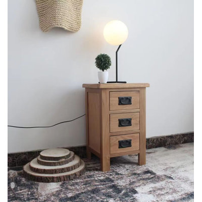 Leetonia 38cm W Solid Wood Bedside Table