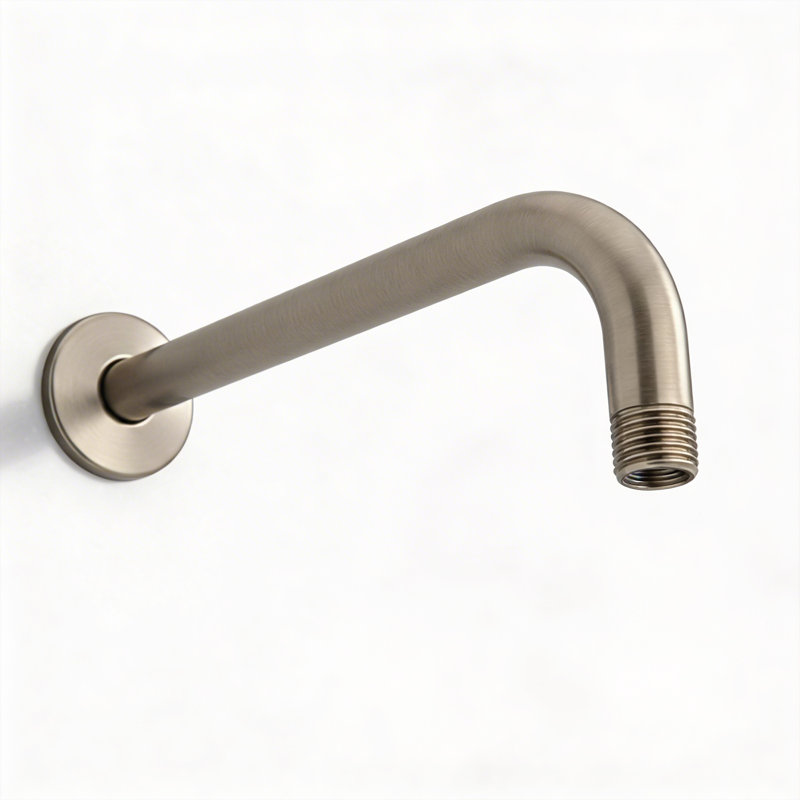 Bras de douche 16 pouces avec bras d'extension de douche à 90 degrés en acier inoxydable avec bride, finition nickel, Nickel