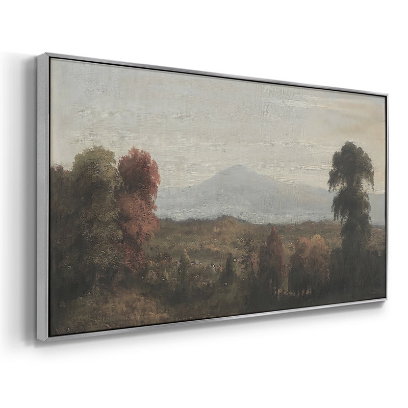 Paysage, série DC DC-XXV, toile tendue avec châssis, prête à être accrochée, H 25 po x l 49 po, Argent argent