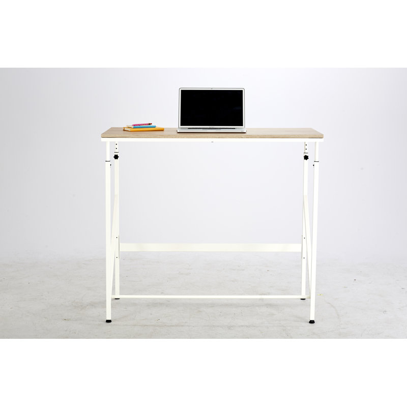 Adjustable Walnut & Black Steel Sit/Stand Desk 48"x24"