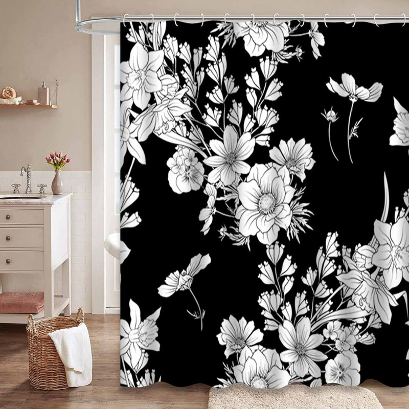 Rideau de douche Poppy Flowers Anemone, L 72 po x l 72 po