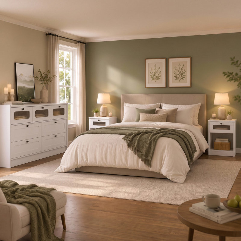 Ensemble de chambre à coucher 3 pièces (tables de chevet et commode)