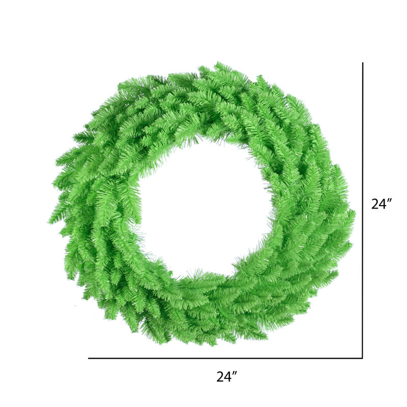 Colorful artificial Christmas wreath, unlit, H 24 po x l 24 po x P 3 po, Chaux