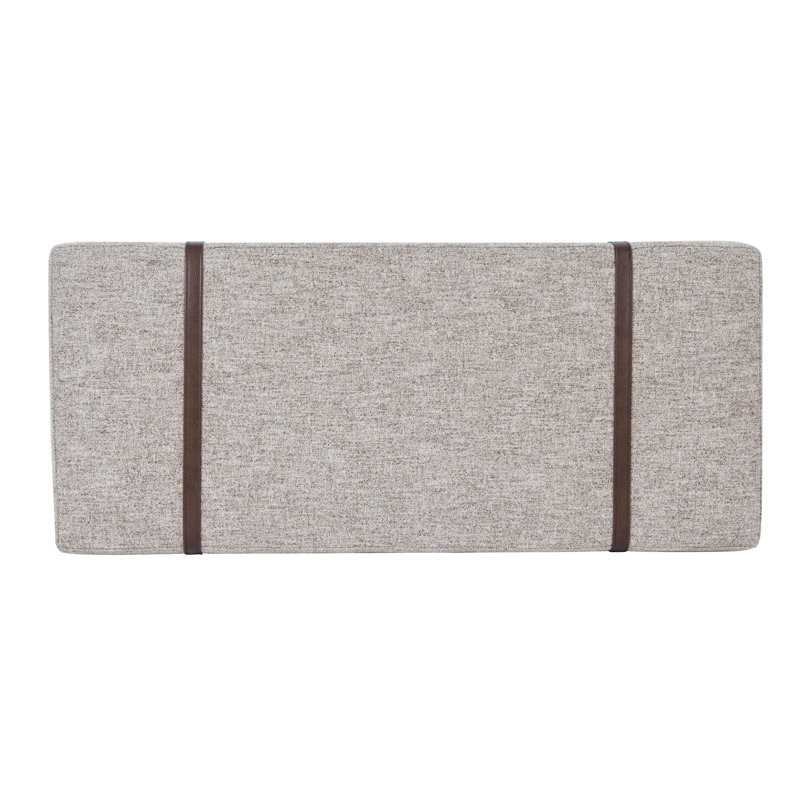 Banc rembourré Azayvion avec base en bois, Gris moyen tissé