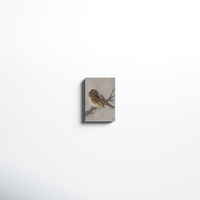 «Winter Bird III», peinture sur toile, H 12 po x l 8 po