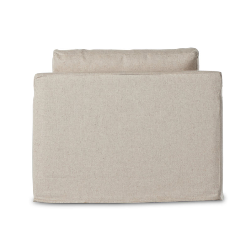 Hampton Slipcovered Swivel Armchair, Evere Cream Rayon / Viscose