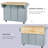 Mobile Kitchen Island Cart With Drop-Leaf Rubberwood Top, 3 Drawers, Cabinet Storage, Spice & Towel Racks, 5 Wheels, Grey Blue-1451727311