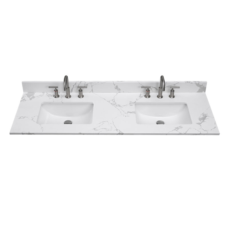 61'' Double Bathroom Vanity Top with Sink