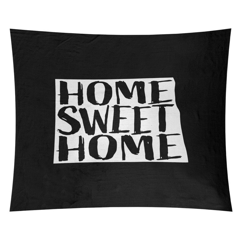 Tapisserie Home Sweet North Dakota, H 27,5 po x l 37,5 po, Noir