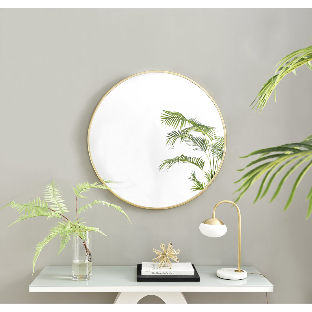 Mikell Round Metal Framed Wall Mounted Accent Mirror