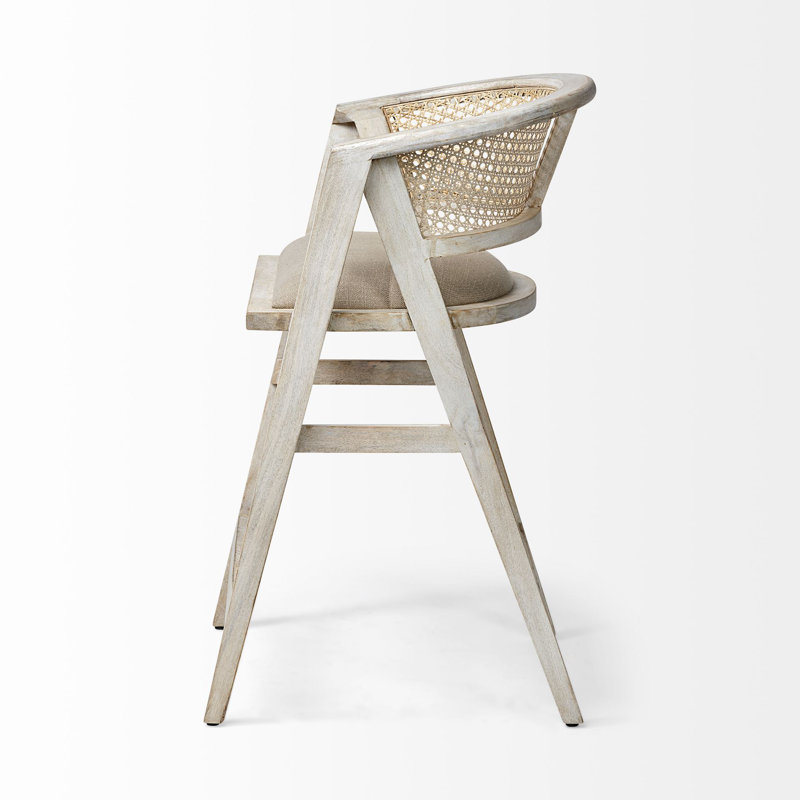 Solid Wood Arm Chair in Blonde, Counter Stool (26.75" Seat Height)