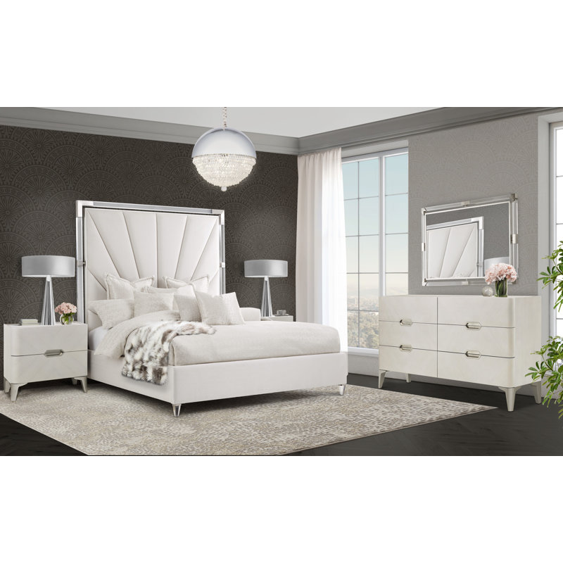 Penthouse Eastern King Tall Panel Bed - Ash Gray, King