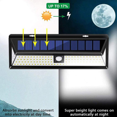 Kristn 118-Watt LED Solar Power Dusk to Dawn Battery Operated Outdoor Security Wall Pack with Motion Sensor