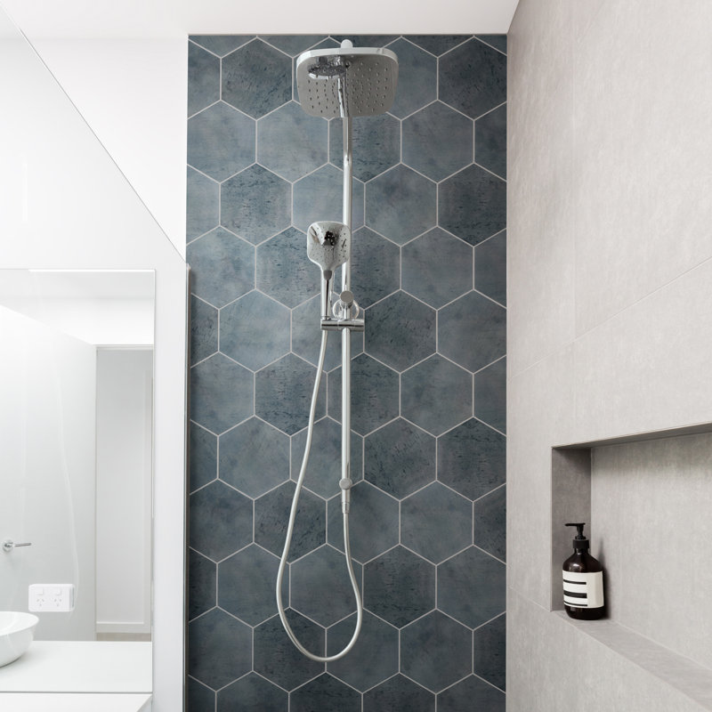 Capri 7" x 8" Porcelain Stone Look Wall & Floor Tile, Indigo
