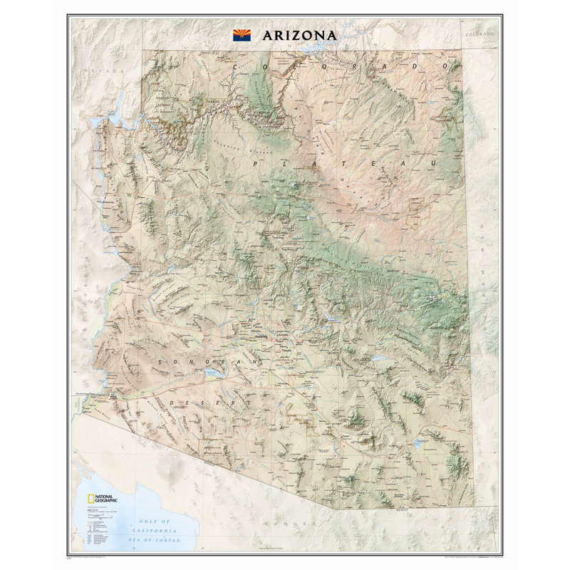 Carte murale de l'État de l'Arizona, Stratifié