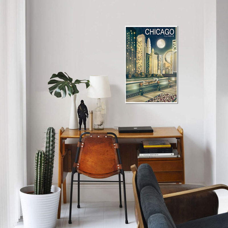 «Chicago II», impression sur toile, H 12 po x l 8 po x P 0,75 po, Toile tendue, Pas de tapis