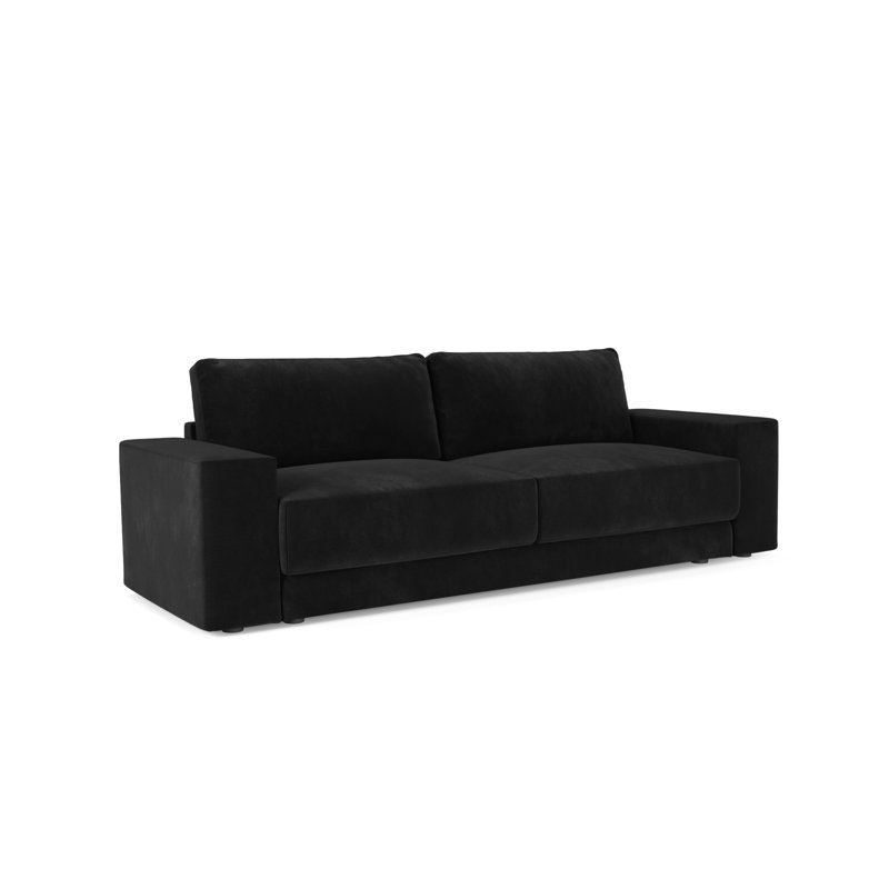 Donatella 4 Seater Velvet Sofa Bed, Black