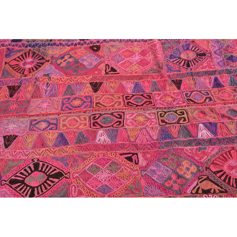 Tapis vintage rose Herki en rose pour le bureau ou la chambre à coucher - Style de tapis antique 8072