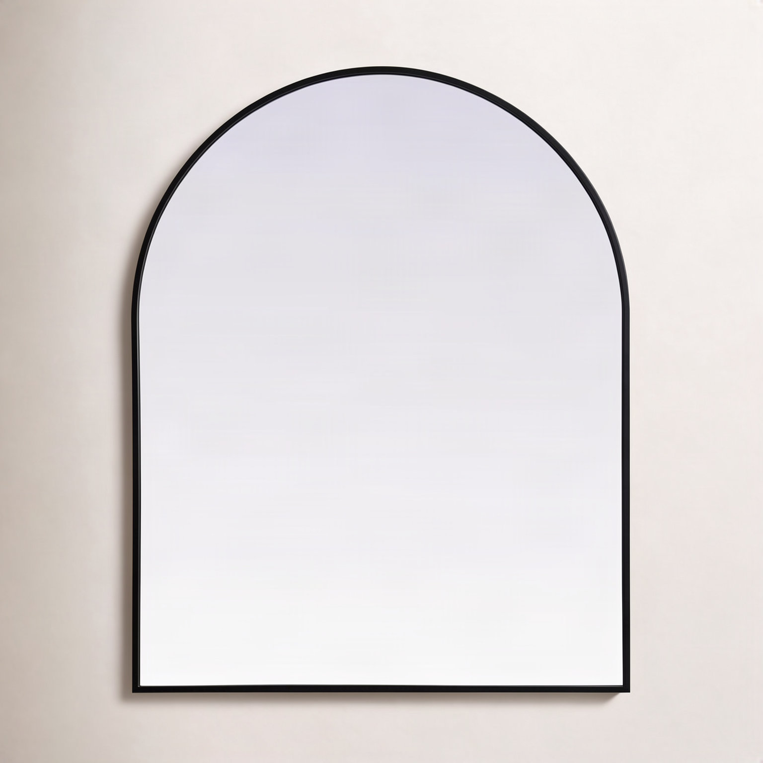 Sabine Metal Arch Wall Mirror, 36" x 30", Black